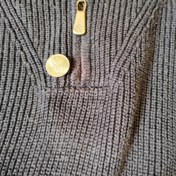 Brooks Brothers Blue Quarter Zip Sweater, Extra Large - Picture 6 of 10